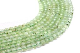 Perles Prehnite 6mm sur fil 40cm