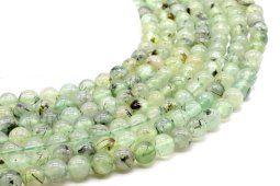 Perles Prehnite 8mm sur fil 40cm