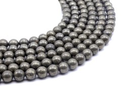 Perles Pyrite 10mm sur fil 40cm