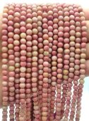 Perles Rhodonite Unie 4mm sur fil 40cm