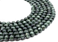 Perles Séraphinite 10mm sur fil 40cm