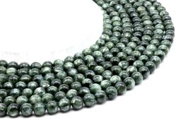 Perles Séraphinite 8mm sur fil 40cm