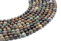 Perles Serpentine Chine 6mm sur fil 40cm