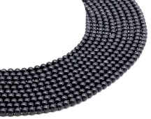 Perles Shungite 4mm sur fil 40cm