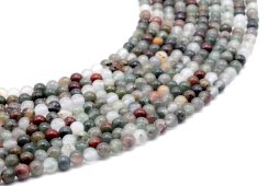 Perles Jaspe Héliotrope Africaine 4mm sur fil 40cm