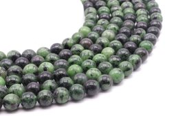 Perles Rubis Zoïsite 10mm sur fil 40cm