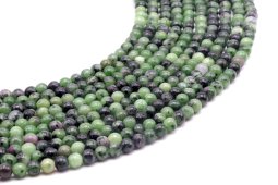 Perles Rubis Zoïsite 4mm sur fil 40cm