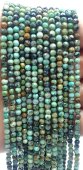 Perles facettées Turquoise Africaine 3mm sur fil 40cm