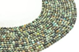 Perles facettées Turquoise Africaine 4mm sur fil 40cm