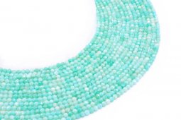 Perles facettées Amazonite Extra 3mm sur fil 40cm