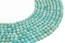 Perles facettées Amazonite Extra 6mm sur fil 40cm