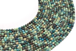 Perles facettées Chrysocolle 4mm sur fil 38cm