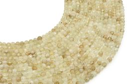 Perles facettées Citrine Naturelle 4mm sur fil 38cm