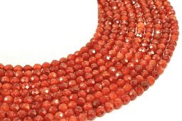 Perles facettées Cornaline 6mm sur fil 40cm