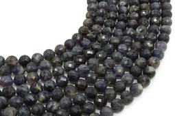 Perles facettées Cordierite 8mm sur fil 38cm