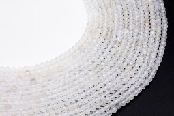 Perles facettées Cristal de Roche 4mm sur fil 38cm