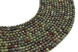 Perles facettées Jaspe Sang de Dragon 4mm sur fil 38cm