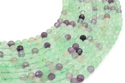 Perles facettées Fluorite Multi 6mm sur fil 38cm