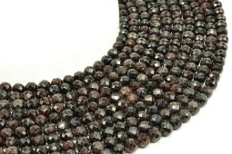 Perles facettées Grenat 6mm sur fil 40cm