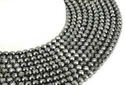 Perles facettées Hématite 6mm sur fil 40cm