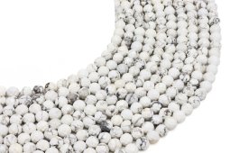 Perles facettées Howlite 6mm sur fil 38cm