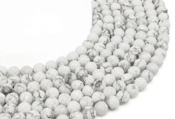 Perles facettées Howlite 8mm sur fil 40cm
