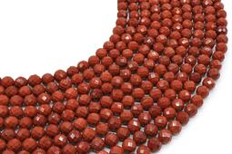 Perles facettées Jaspe Rouge 6mm sur fil 38cm