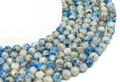 Perles facettées Jaspe K2 8mm sur fil 40cm