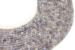 Perles facettées Labradorite 4mm sur fil 38cm