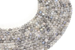 Perles facettées Labradorite 6mm sur fil 38cm