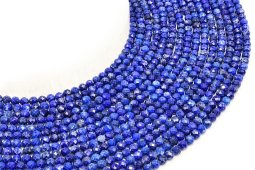 Perles facettées Lapis Lazuli 4mm sur fil 38cm