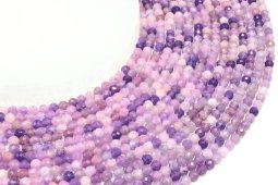 Perles facettées Lépidolite 4mm sur fil 38cm