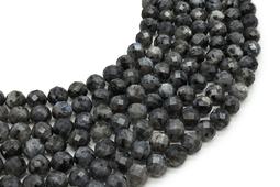 Perles facettées Larvikite 8mm sur fil 38cm