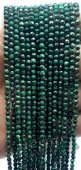 Perles facettées Malachite 3mm sur fil 40cm