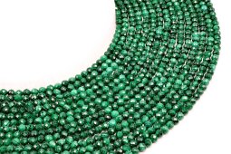 Perles facettées Malachite 4mm sur fil 38cm