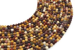 Perles facettées Jaspe Mokaïte 4mm sur fil 38cm