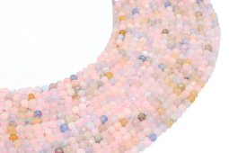 Perles facettées Morganite 4mm sur fil 38cm