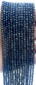 Perles facettées Obsidienne Noire 3mm sur fil 40cm