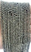 Perles facettées Pyrite 3mm sur fil 40cm