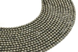 Perles facettées Pyrite 4mm sur fil 40cm