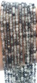 Perles facettées Quartz Tourmaline 3mm sur fil 40cm