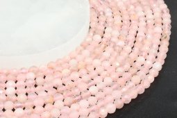 Perles facettées Quartz Rose 6mm sur fil 40cm