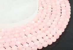 Perles facettées Quartz Rose 8mm sur fil 40cm