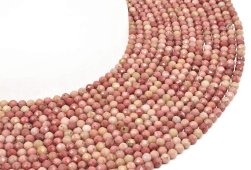 Perles facettées Rhodonite 4mm sur fil 40cm