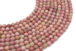 Perles facettées Rhodonite Unie 6mm sur fil 38cm