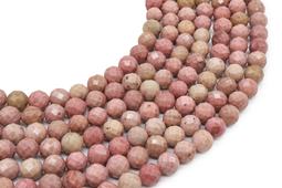Perles facettées Rhodonite Unie 8mm sur fil 38cm