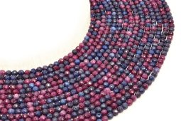 Perles facettées Rubis Saphir 4mm sur fil 38cm
