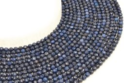 Perles facettées Saphir Bleu 4mm sur fil 38cm