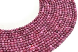 Perles facettées Rubis 4mm sur fil 38cm