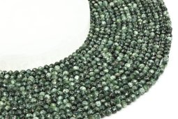 Perles facettées Séraphinite 4mm sur fil 40cm